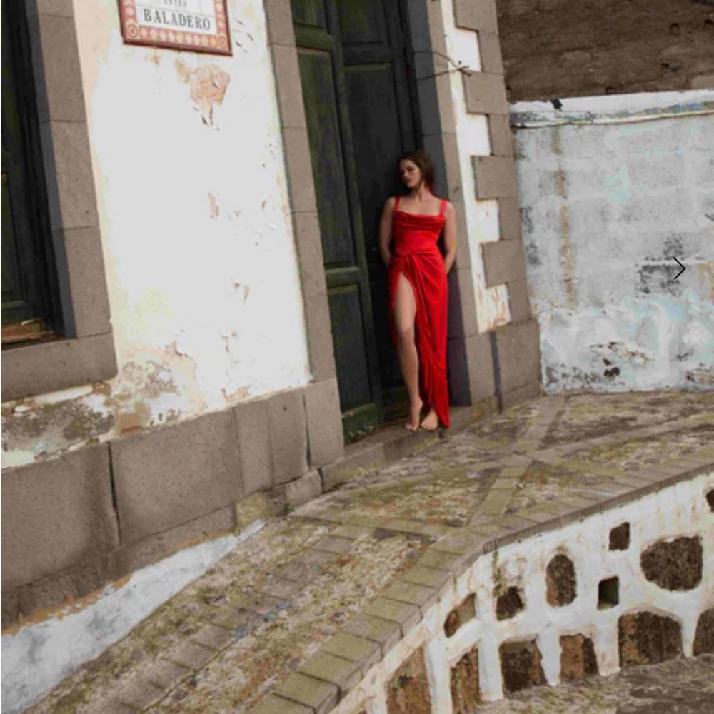 NWT For love and lemons 🍋 Red Anisa Fringe midi dress - Picture 4 of 7